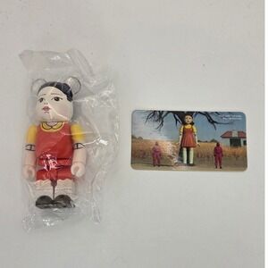 Medicom Toy Bearbrick 100% Squid Game Young-hee Doll Figure with Card